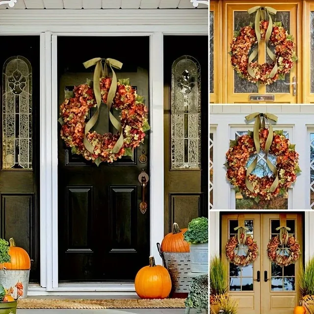 Autumn hydrangea wreath - classic door decoration