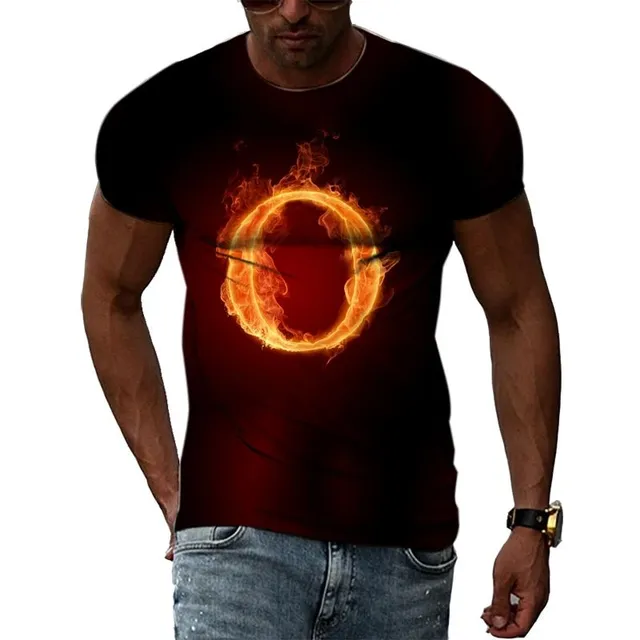 Men's modern short sleeve T-shirt with original abstract print Noah