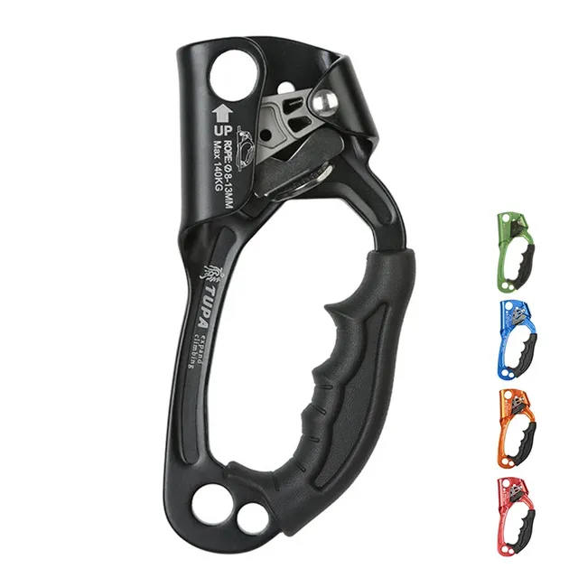 Climbing hand-held ascender for ropes 8-13 mm of aluminium-magnesium alloy