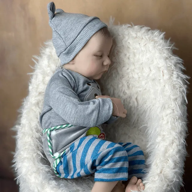 Handmade realistic reborn doll - boy 45 cm soft silicone