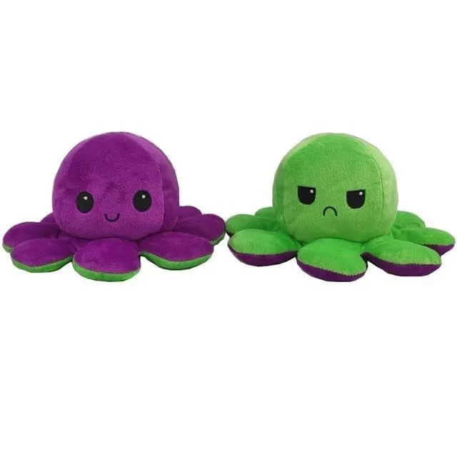 Reversible plush octopus in several variants