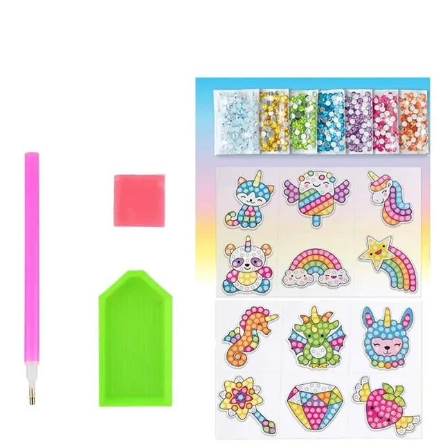 Glitter stickers with rhinestones for kids DIY