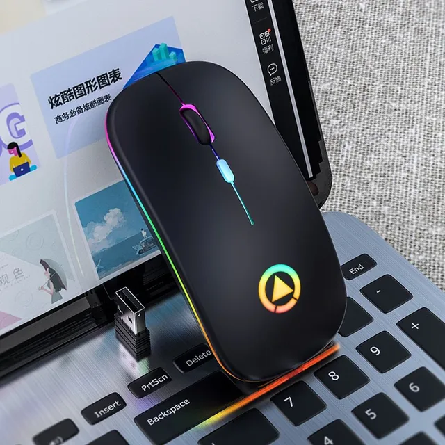 Wireless mouse with LED backlight