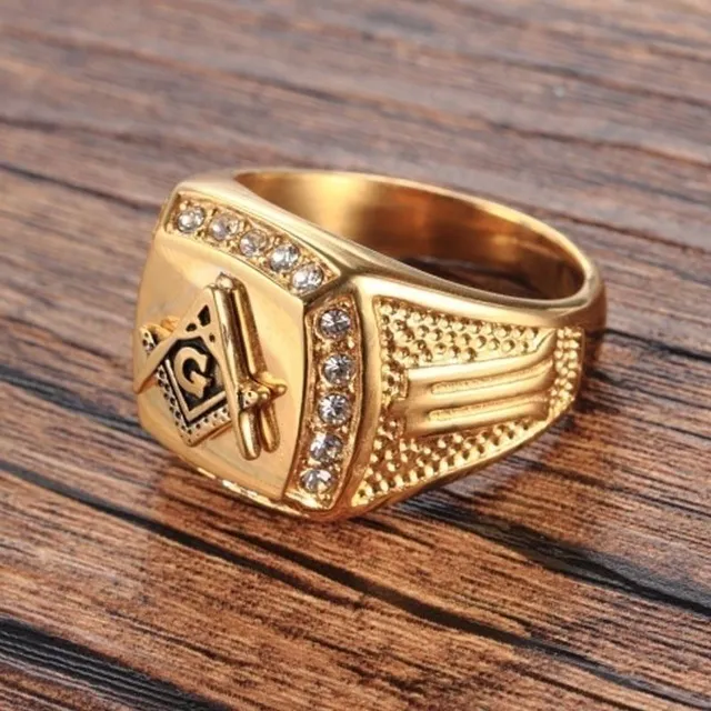 Męski luksusowy pierścionek z oryginalnym motywem Asimba