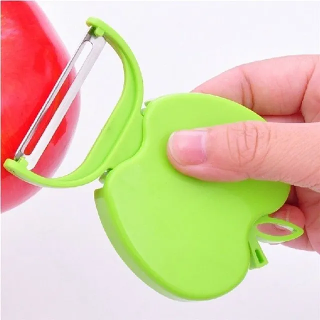 Apple-shaped folding peeler