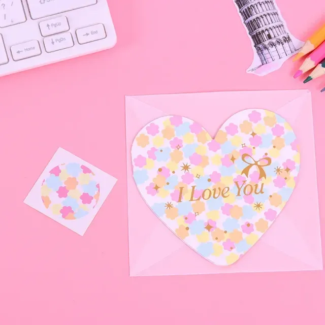 10 pcs of cute card in heart shape with text