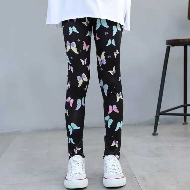 Girl spring leggings with thematic printing - Flower