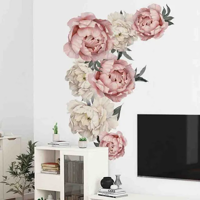 Luxury wall sticker with peony motif