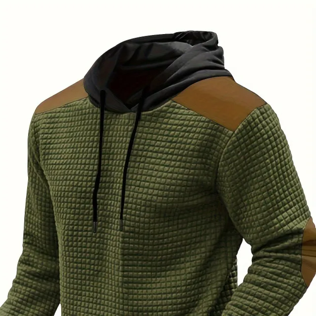 Sweat à capuche en waffle pour homme avec graphique - streetwear pour l'hiver et l'automne