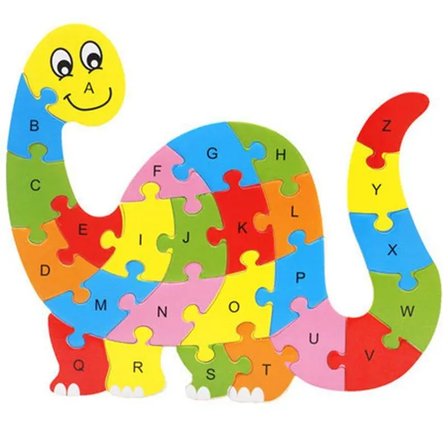 Wooden puzzle with letters 26 pieces