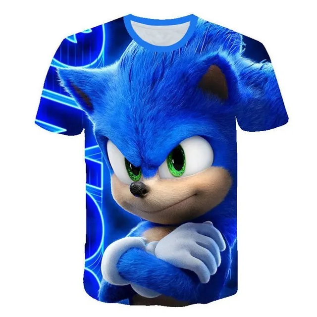 Cool short sleeve t-shirt for boys with Sonic print