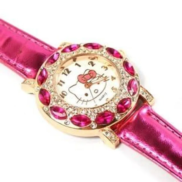Dievčenské náramkové hodinky s kamienkami | Hello Kitty