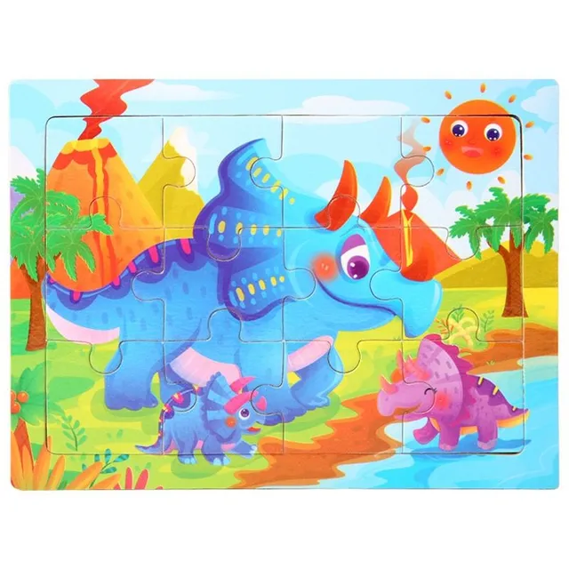 Dzieci słodkie puzzle drewniane ze zwierzętami 3