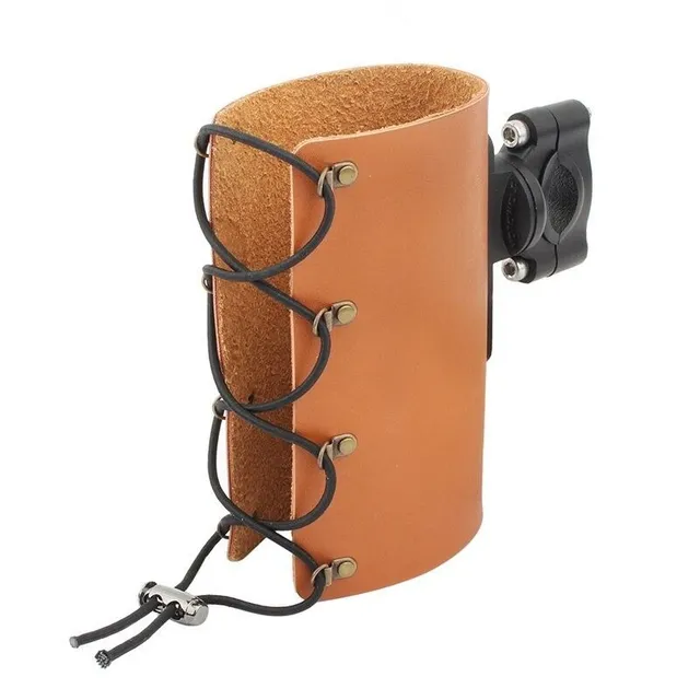 Holder for an artificial leather motorcycle bottle