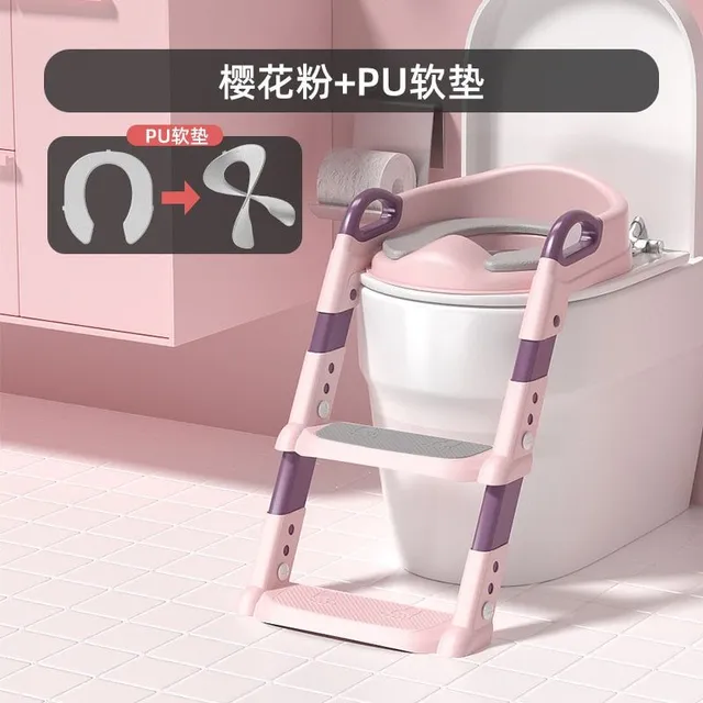 Scaun pliabil pentru toaletă cu spătar și scăun pentru antrenamentul la olit pentru copii, scaun sigur pentru toaletă pentru copii mici
