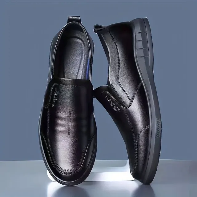 Male elegant slip-on shoes with anti-slip sole for formal occasions