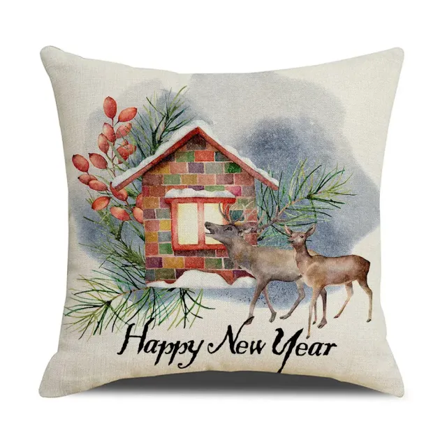 Christmas pillowcase with simple printing - linen pillowcase