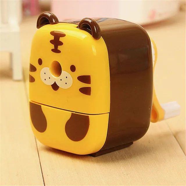 School pencil sharpener with cute animal motif