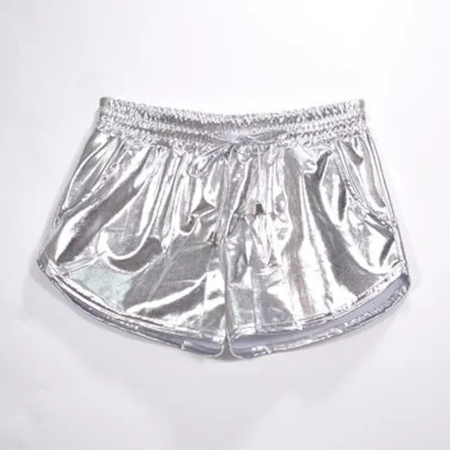 Women's metallic holographic stylish mini shorts