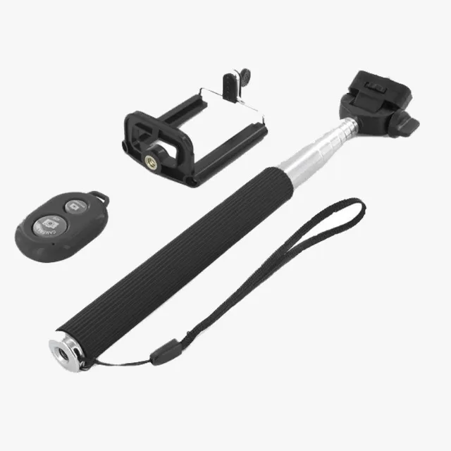 Selfie stick with remote Bluetooth trigger button - various colours