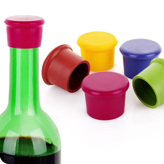 Silicone re-usable wine or champagne stopper