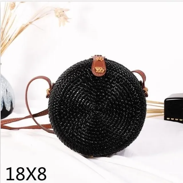 Rattan round handbag