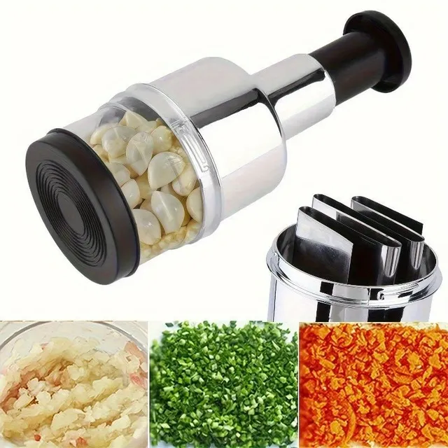 Set of stainless steel garlic and vegetable slicers