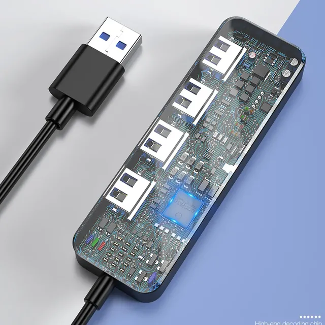 USB 3.0 HUB 4 porty Multi Splitter Adapter OTG Expander pre počítače