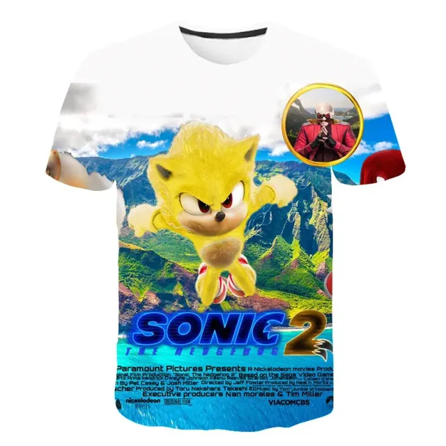 Kinder-T-Shirt bedruckt mit verschiedenen Sonic the Hedgehog-Motiven