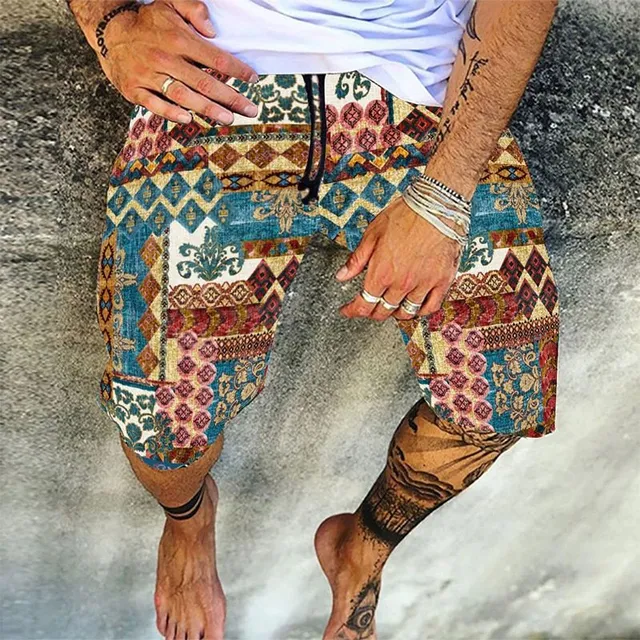 Pantaloni scurți vintage colorați pentru bărbați Streetwear