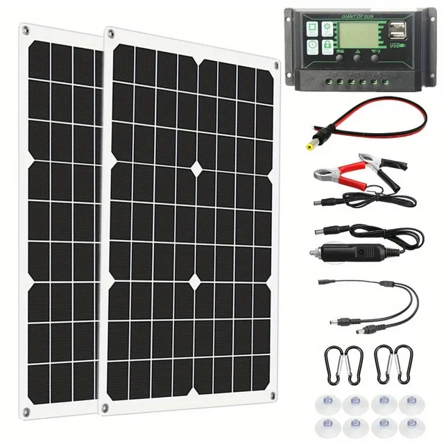 Complete Solar Panel Power - Auto Charger, Jachty, RV, Lode, Domov a Kemping © Dual USB a voľný regulátor