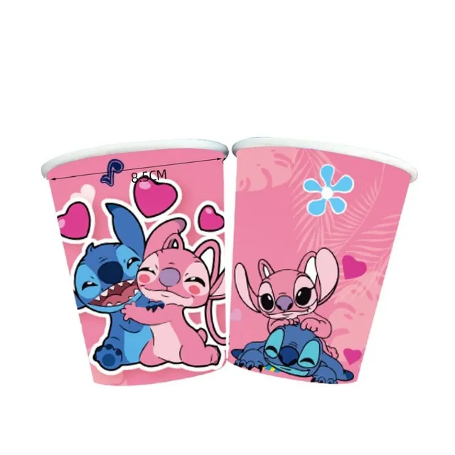 Birthday party set with Angel and Stitch theme Cup-10PCS