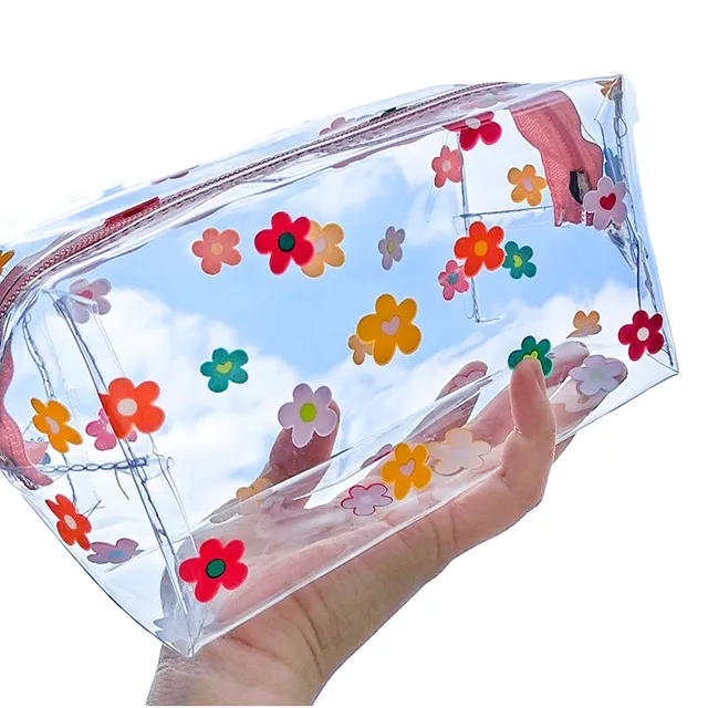 Transparent cosmetic bag 18 x 10 cm