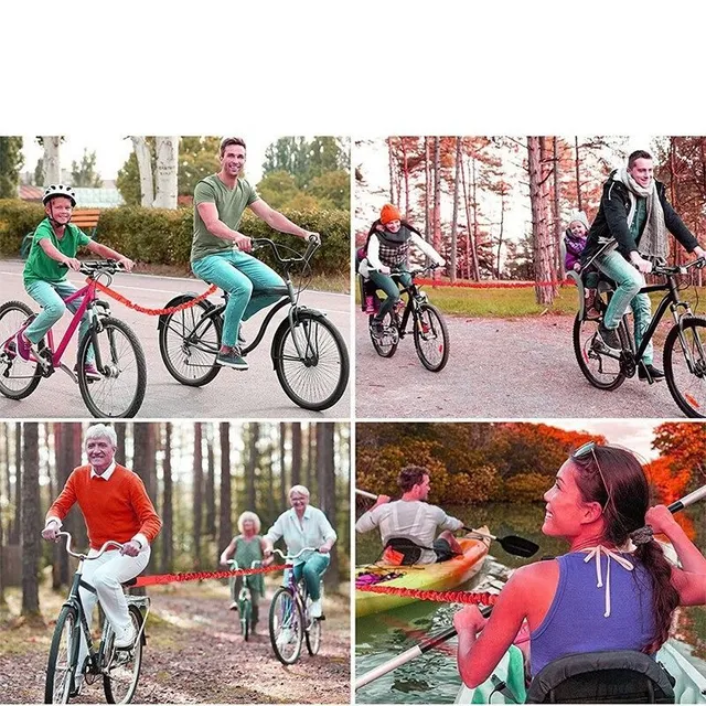 Auxiliary cycling rope for riding with children