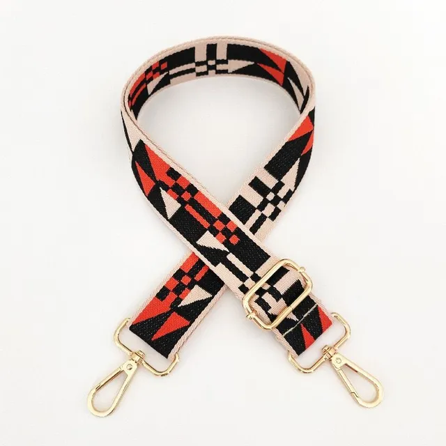 Stylish replacement bag strap in Aztec style with adjustable length of Nurul