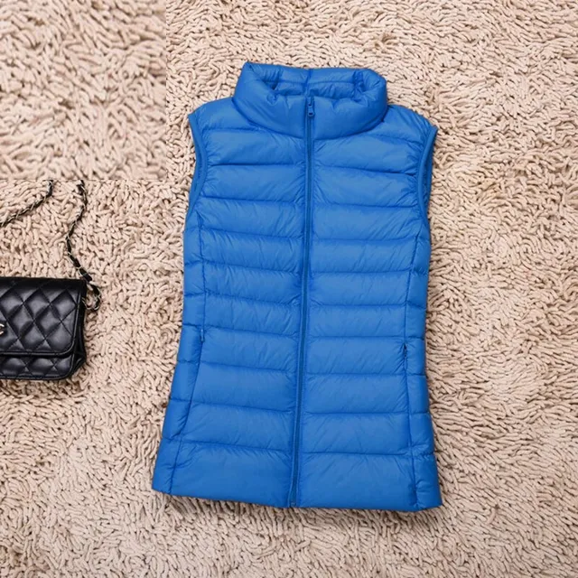 Beautiful ladies lightweight down vest Blue L