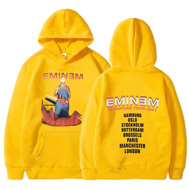 Trends sweatshirt with kangaroo and hood with print of known rapper EMINEM