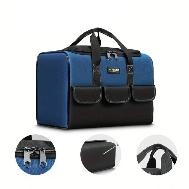 Fixed toolbag with wide hole for storing tools, transfer and organization, man's toolbag, wide hole with inside pockets