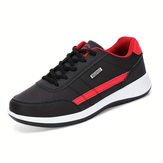 Men's fashionable striped laced sneakers, light outdoor walking shoes