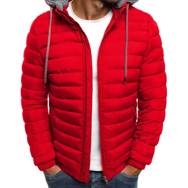 Men's sports quilted jacket with hood