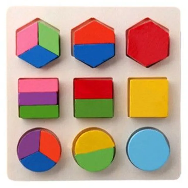 Puzzle din lemn forme geometrice J628