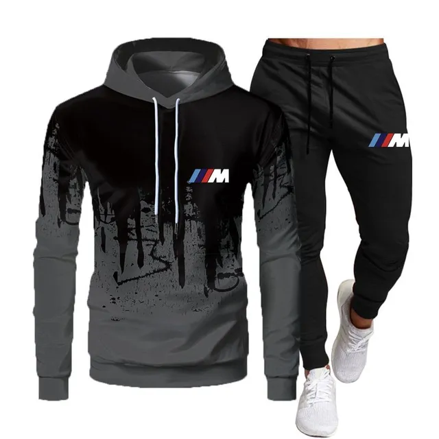 Men's stylish tracksuit with BMW print