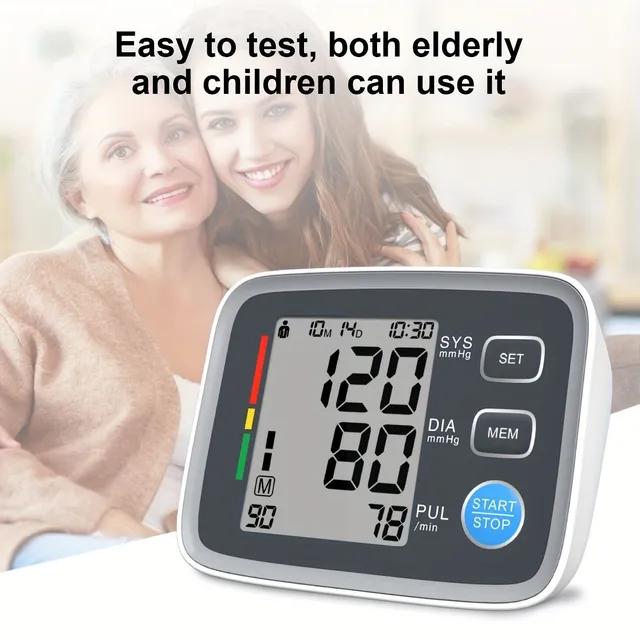 1pc Automatic arm pressure meter with digital display and adjustable cuff for home use (Batteries not included)