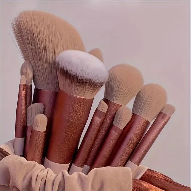13 pcs of brushes on make-up Soft Fluffy Professional Foundation Blush Powder Eye Shadows Kabuki Blending Makeup Brush Beauty Tools Birthday present Valentine's Day for a Girlfriend