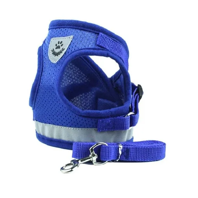 Reflective safety harness for dogs with leash Vesta for small dogs and puppies Chest breathing harness for dogs 3 - 4,5 kg