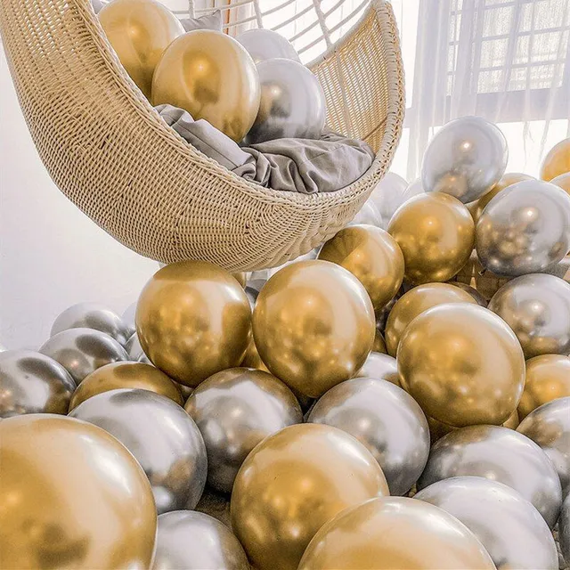 Gold metal latex balloons 12inch as-picture-31