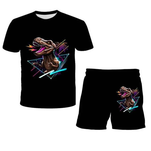 Kids summer sports set with Jurassic World print - T-shirt + shorts