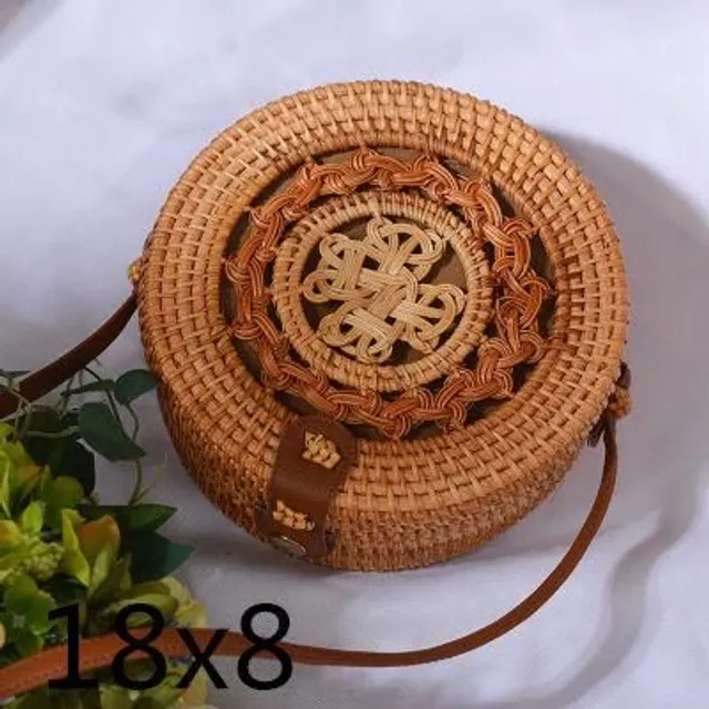 Rattan round handbag