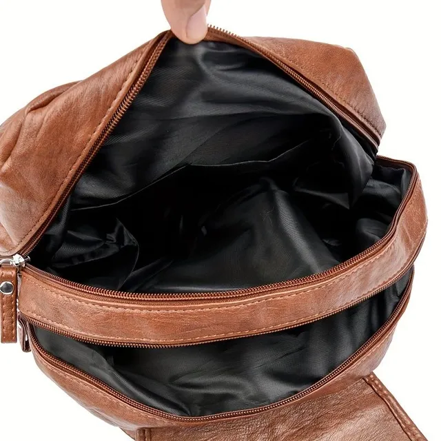 Vintage Lapel Batoh - praktický školský batoh s viac vreckami na cestovanie a prácu