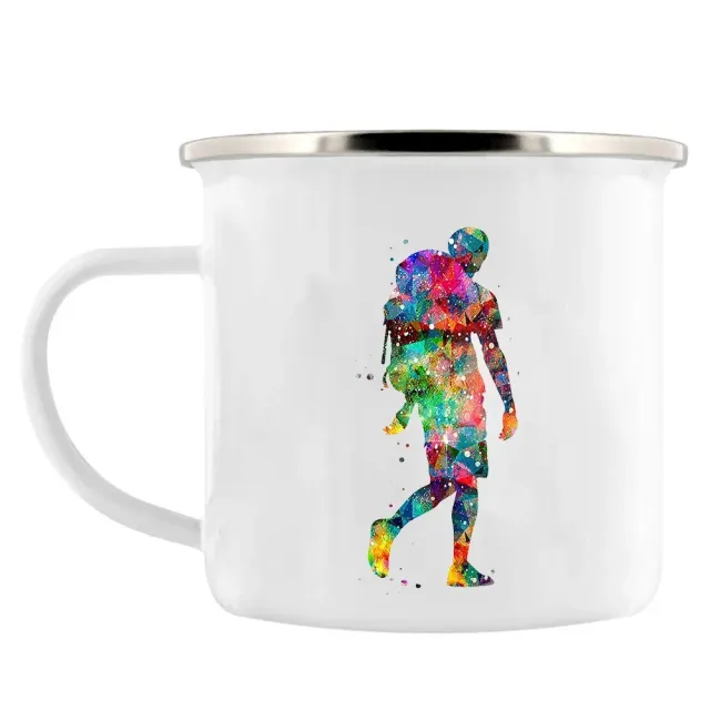 Mug émaillé d'aventure pour le camping en cadeau